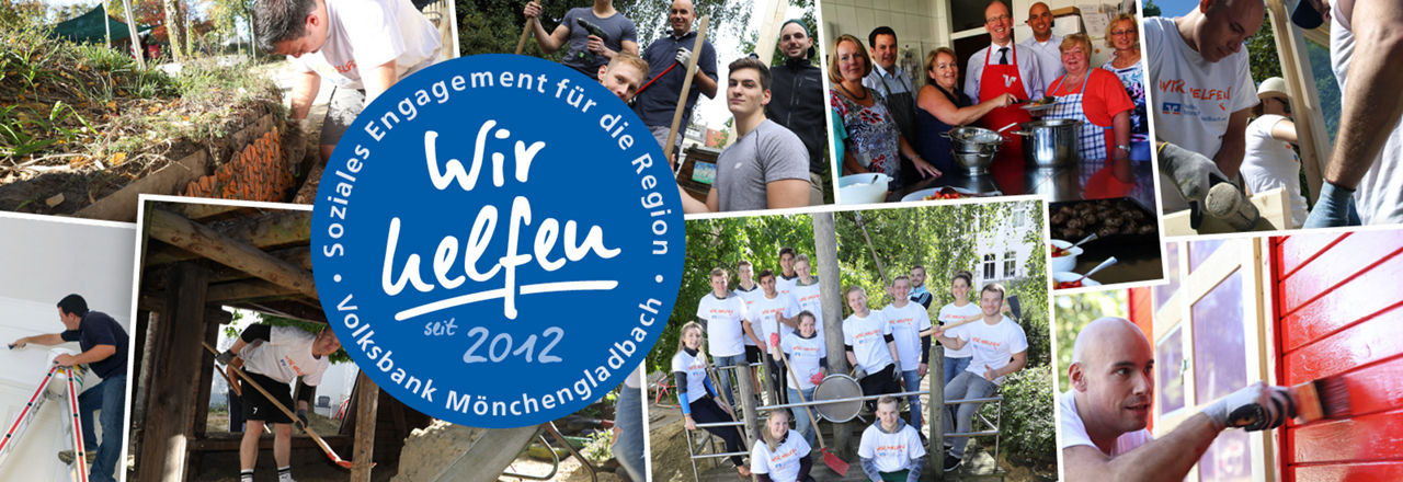 Verschiedene Bilder aus den Aktionen rund um das Projekt "Wir helfen"