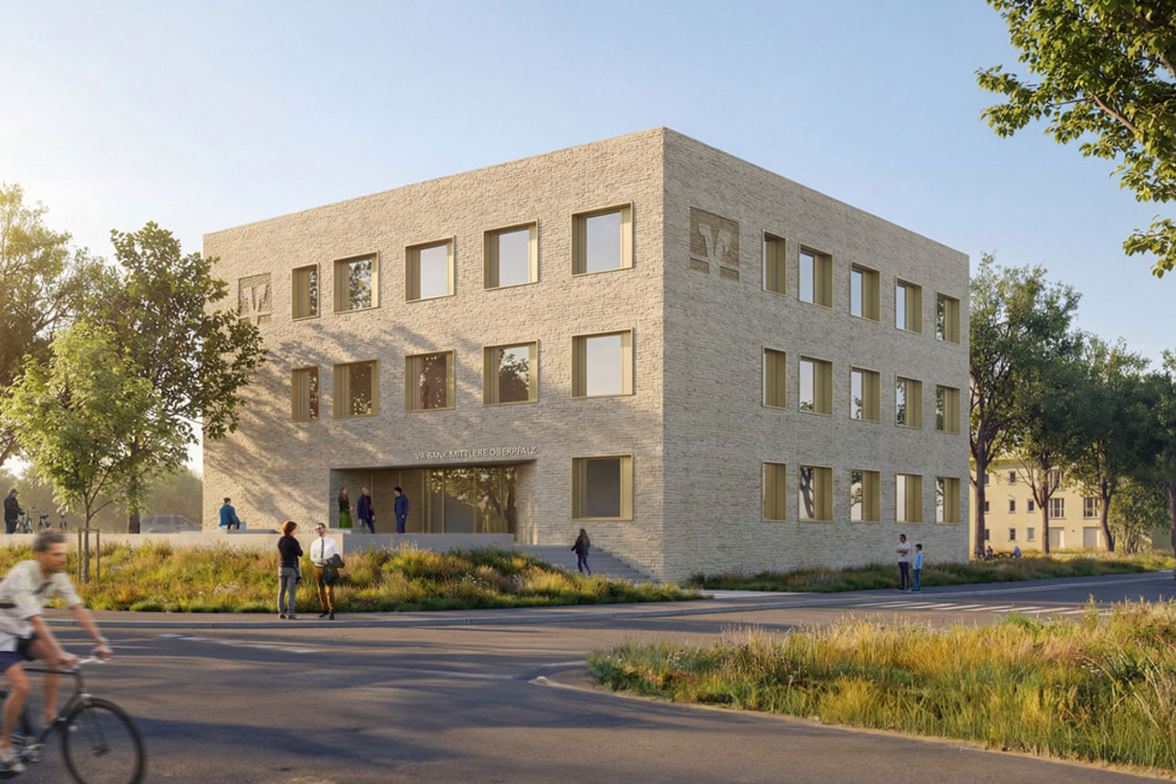 Neubau des Bankgebäudes der VR Bank Mittlere Oberpfalz eG in Schwandorf