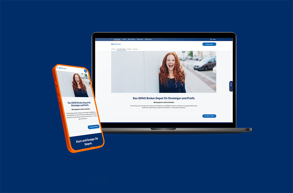 Laptop und Handy zeigen eine Ansicht der Website