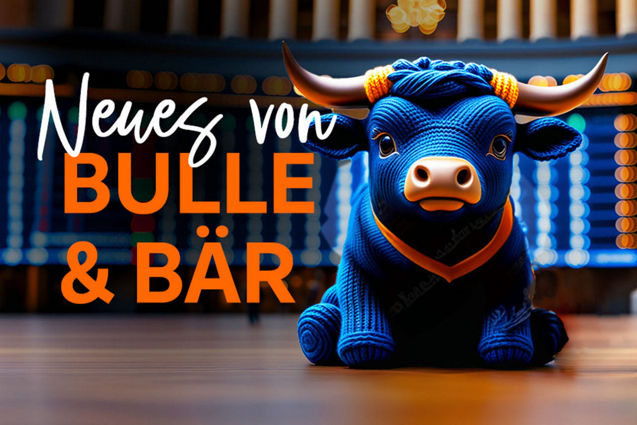 Bulle vor einem Börsenchart