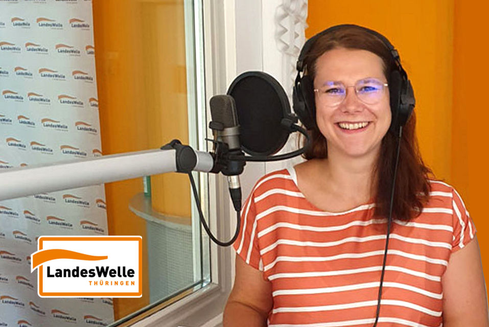 Nicole Hilliges in den Studios von Landeswelle Thüringen.