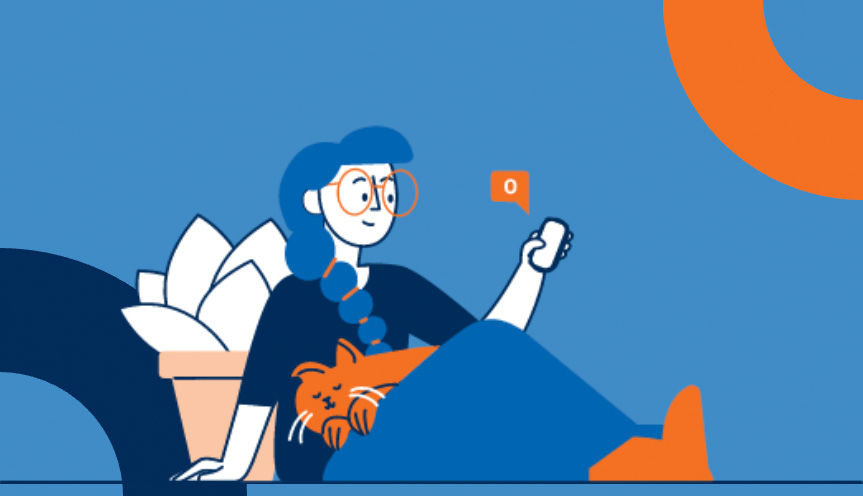 Frau mit Handy