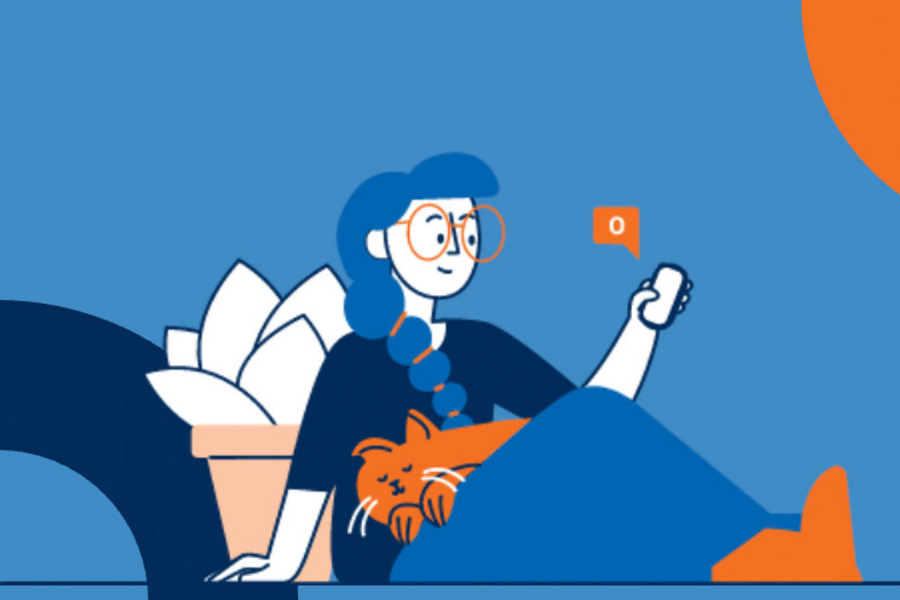 Frau mit Handy