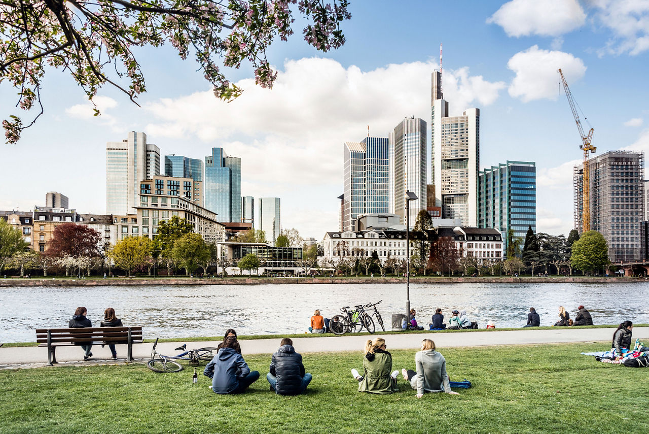 Frankfurt am Main im Frühling, Deutschland,