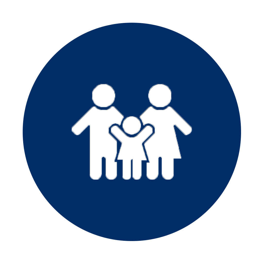 Logo Generationenmanagement - Vater, Mutter und Kind in einem Kreis