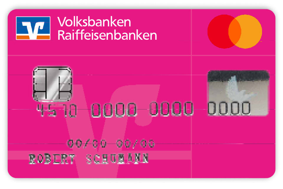 Kreditkartenabbildung Pink als Mastercard