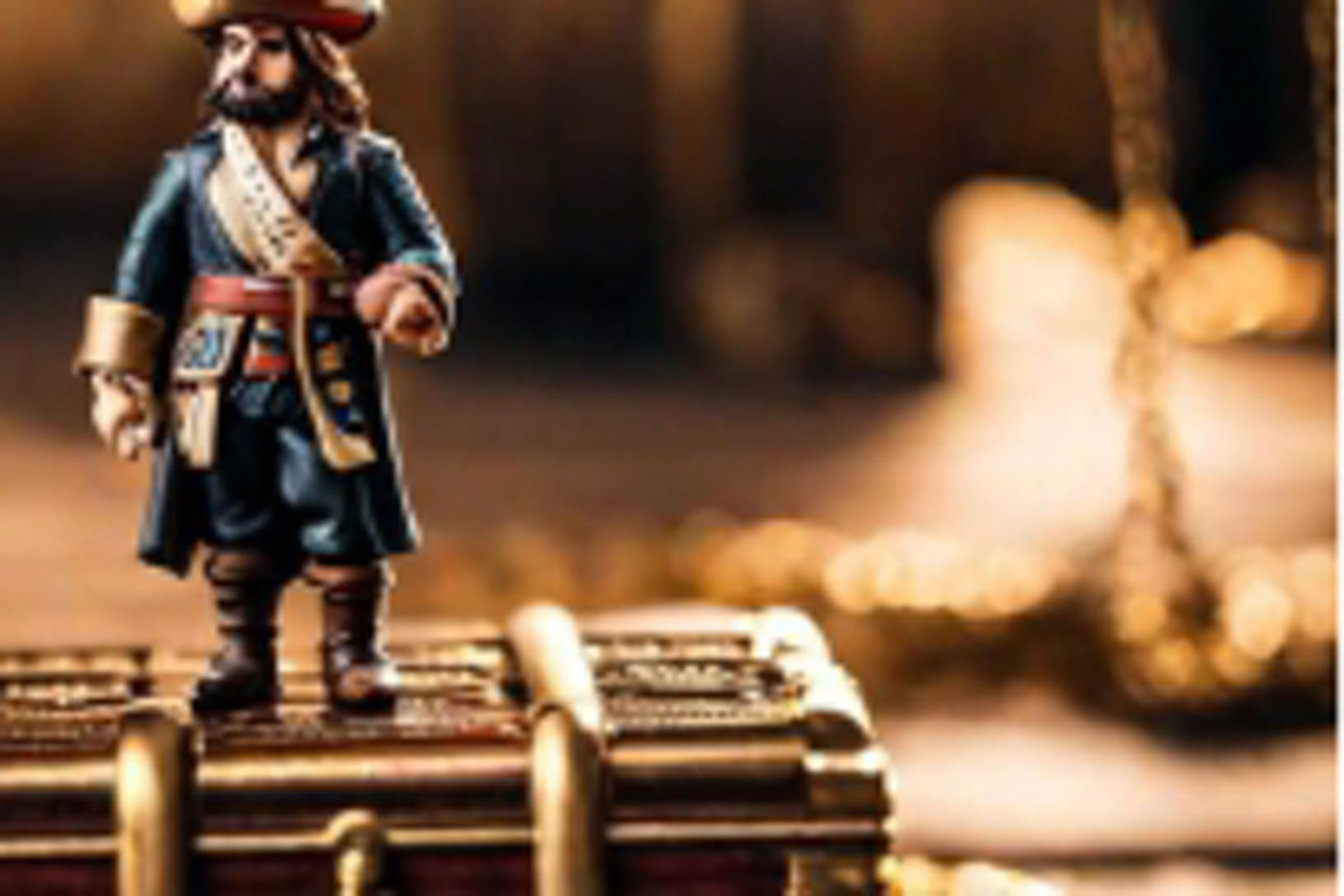 Pirat mit Schatzkiste