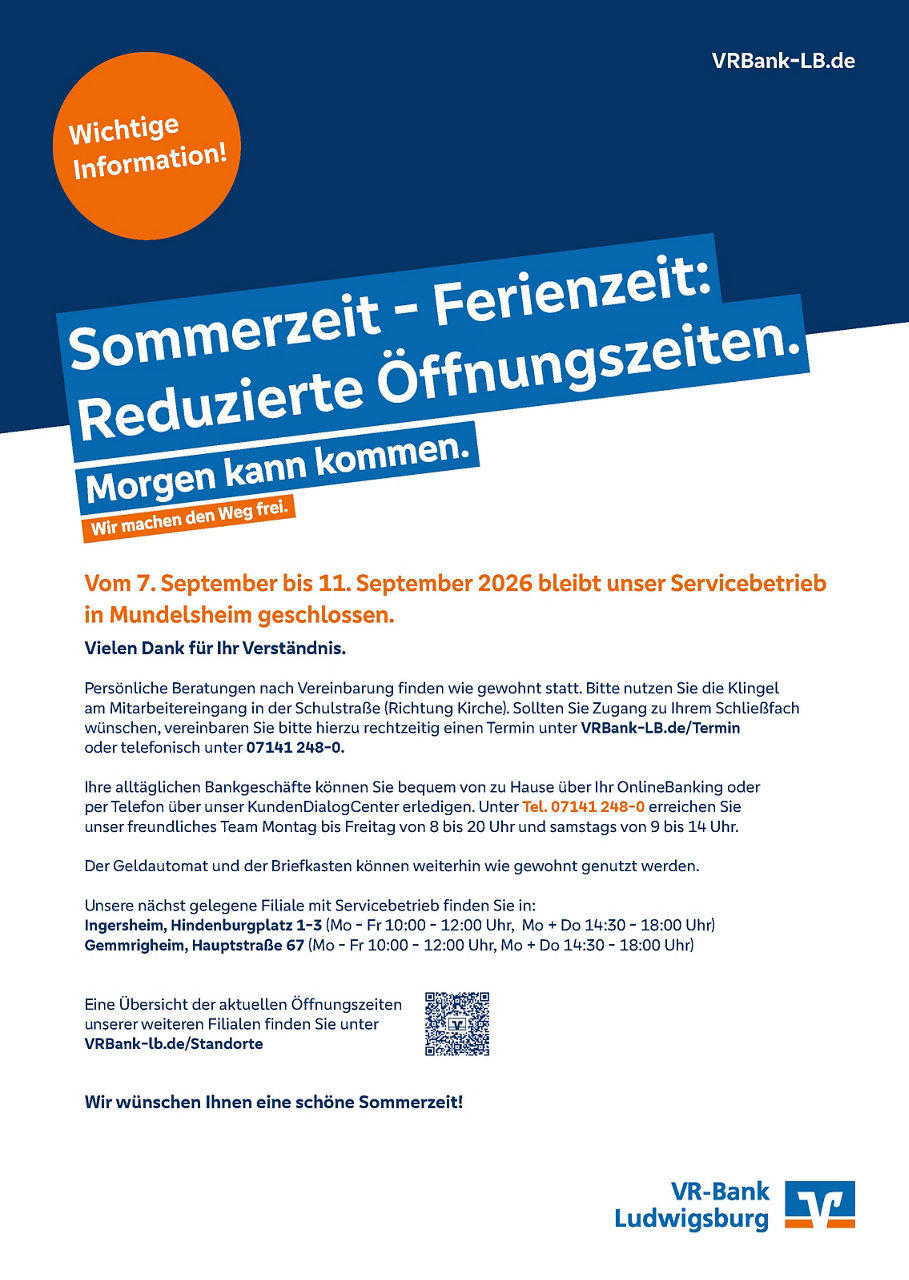 Sommeröffnungszeiten