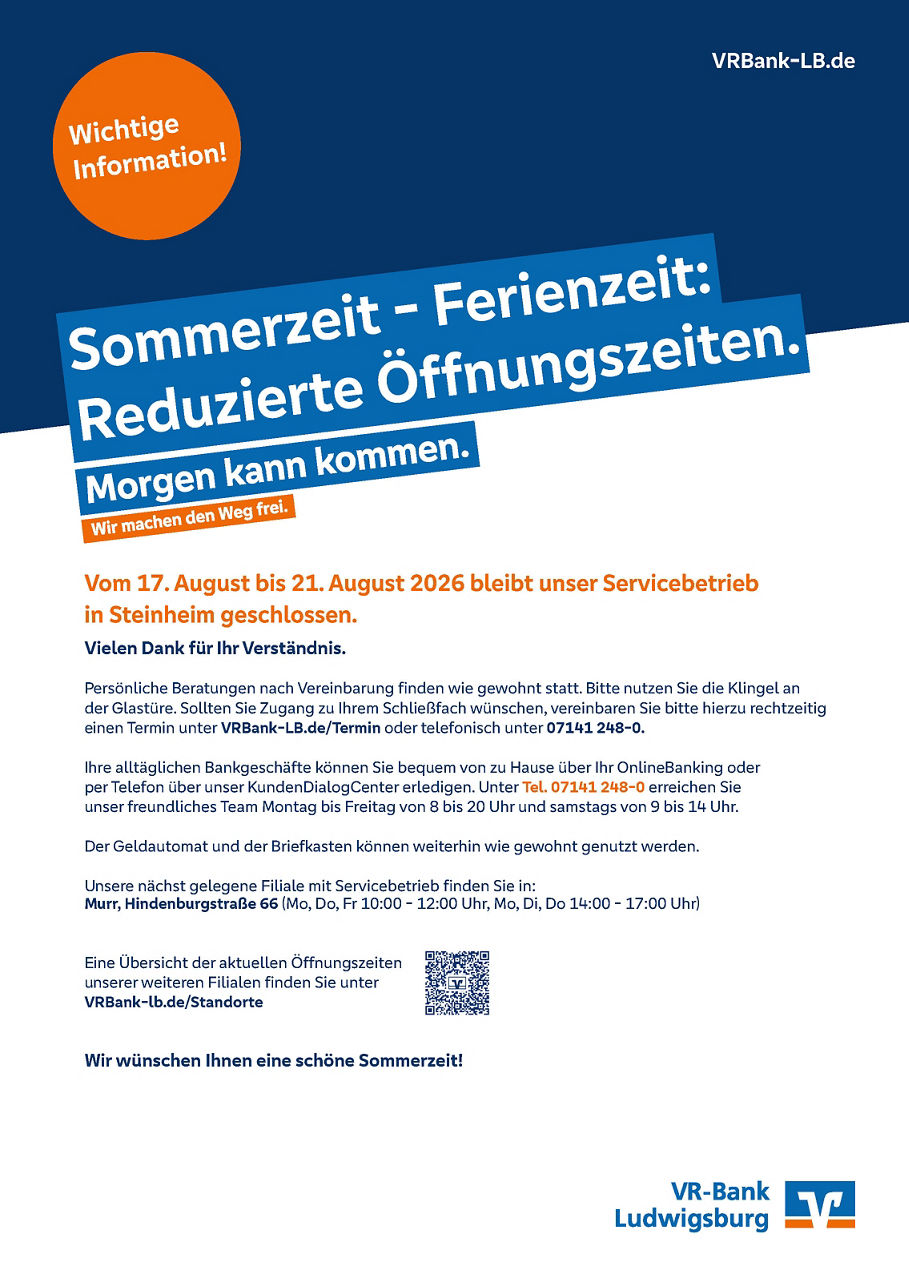 Sommeröffnungszeiten