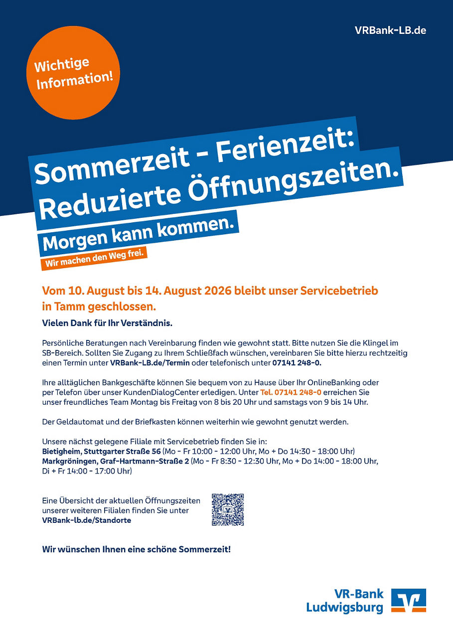 Sommeröffnungszeiten