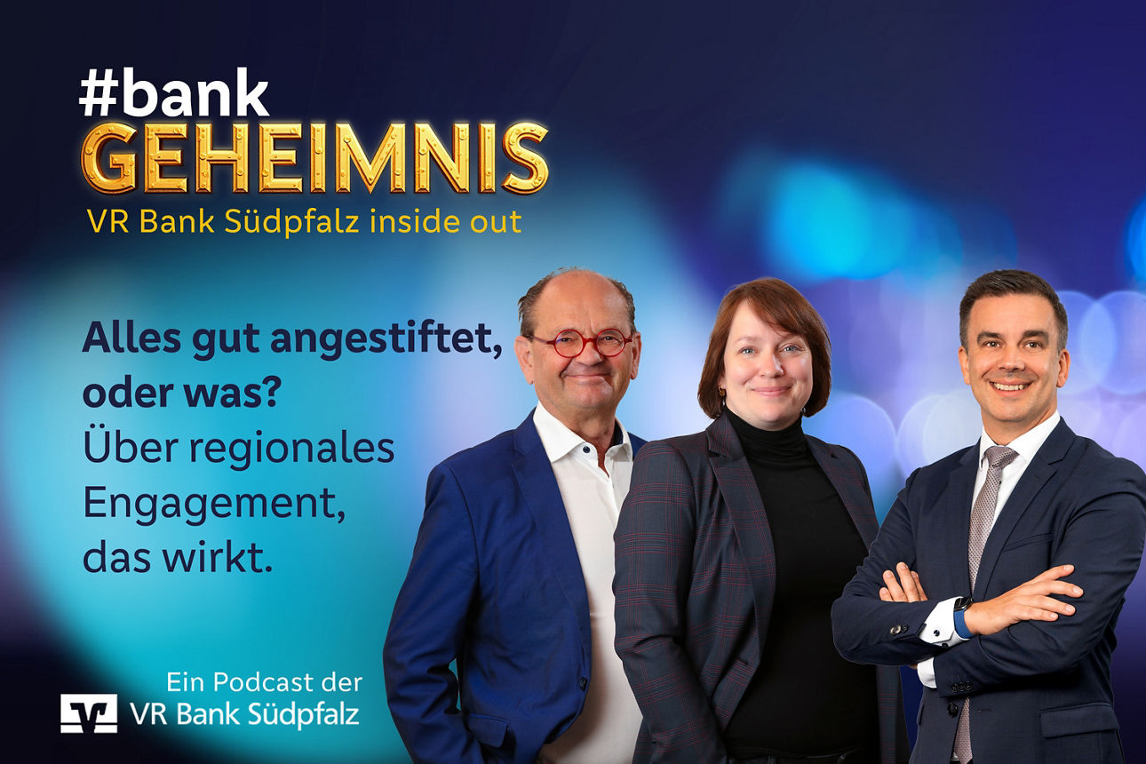 Das Motiv zu unserer Podcastfolge 20 zeigt Helmut Braun, Christin Arto und Markus Bohlender zum Thema "Alles gut angestiftet"