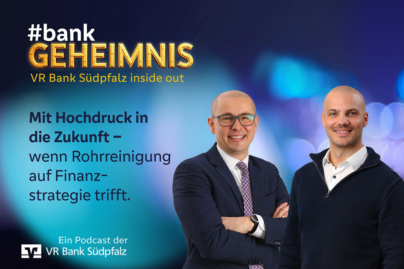 Das Motiv zu unserer Podcastfolge 21 zeigt Vincent Hamann und Norman Thiery zum Thema "Mit Hochdruck in die Zukunft"