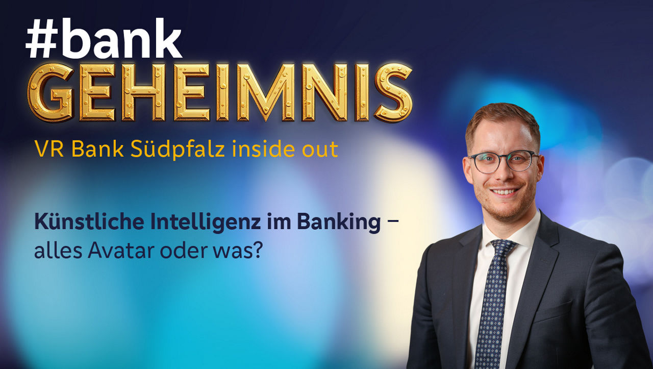 Das Motiv zu unserer Podcastfolge 4 zeigt David Mika zum Thema "Künstliche Intelligenz im Banking"