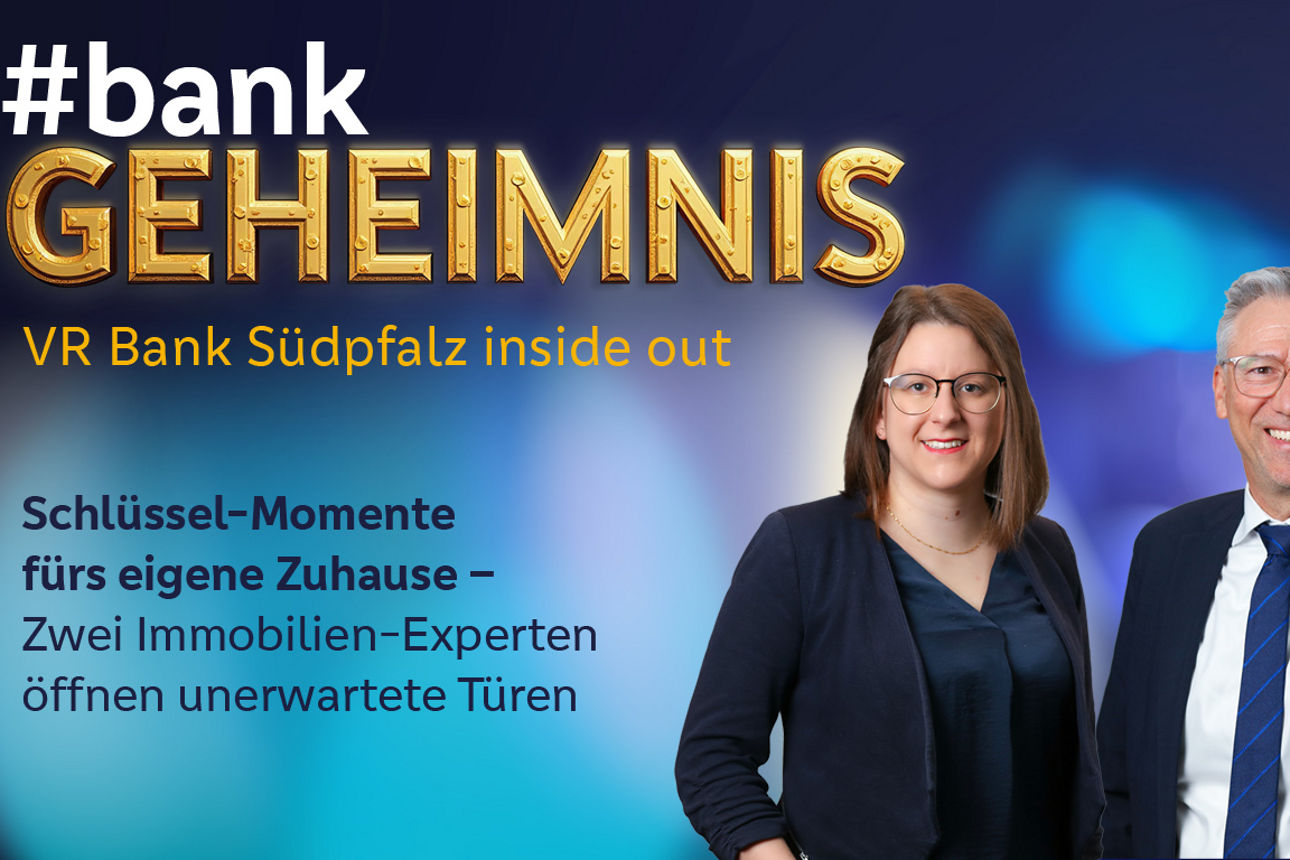 Das Motiv zu unserer Podcastfolge 7 zeigt Thorsten Braun und Patrizia Feldmann zum Thema "Schlüssel-Momente fürs eigene Heim"