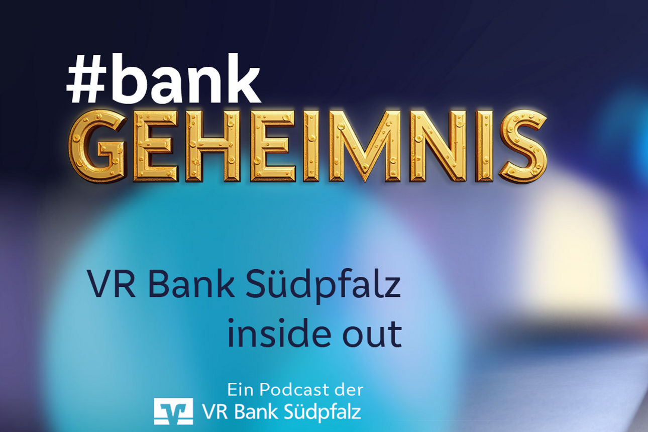Das Titelmotiv zu unserem Podcast zeigt einen Tresor und den Schriftzug "#bankGEHEIMNIS"