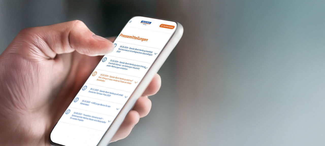 Smartphone in einer Hand