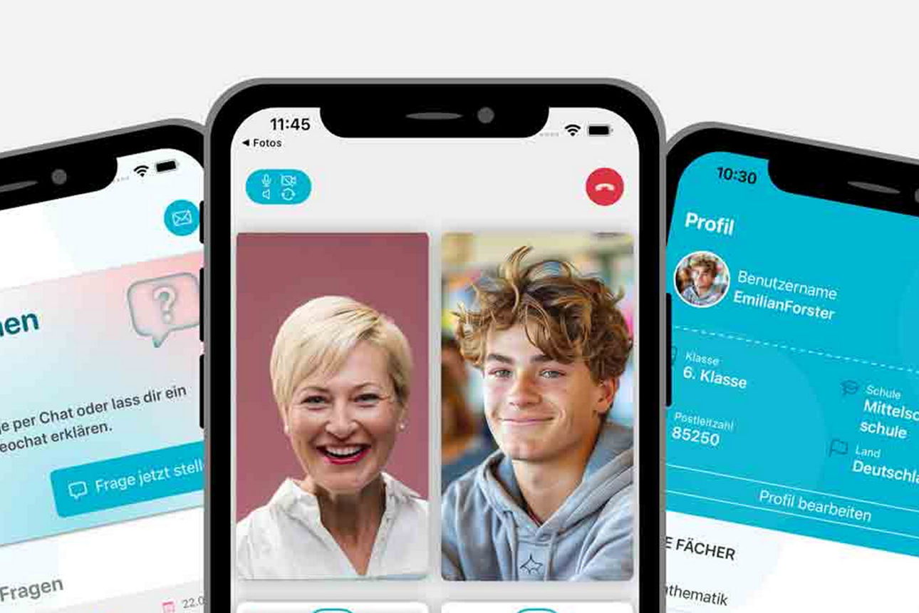 Beispielansicht der unterschiedlichen App-Bereiche  ubiLearning Solutions GmbH