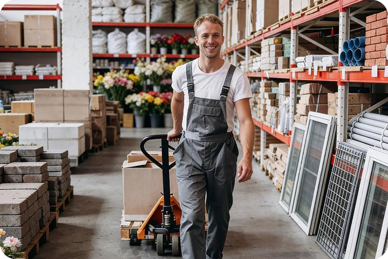 Handwerksbetrieb bei der Arbeit vor Ort