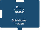 Dunkelblaues Puzzelstück mit Text "Spielräume nutzen" in der Mitte