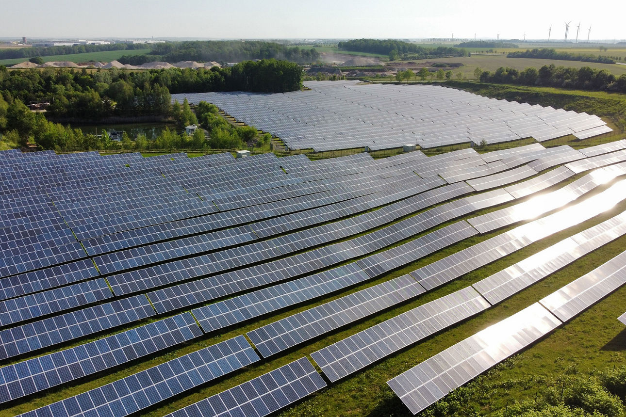 Blick auf eine Photovoltaikanlage