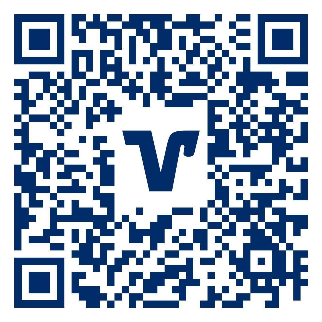 QR-Code mit integriertem Logo in der Mitte zur digitalen Weiterleitung.