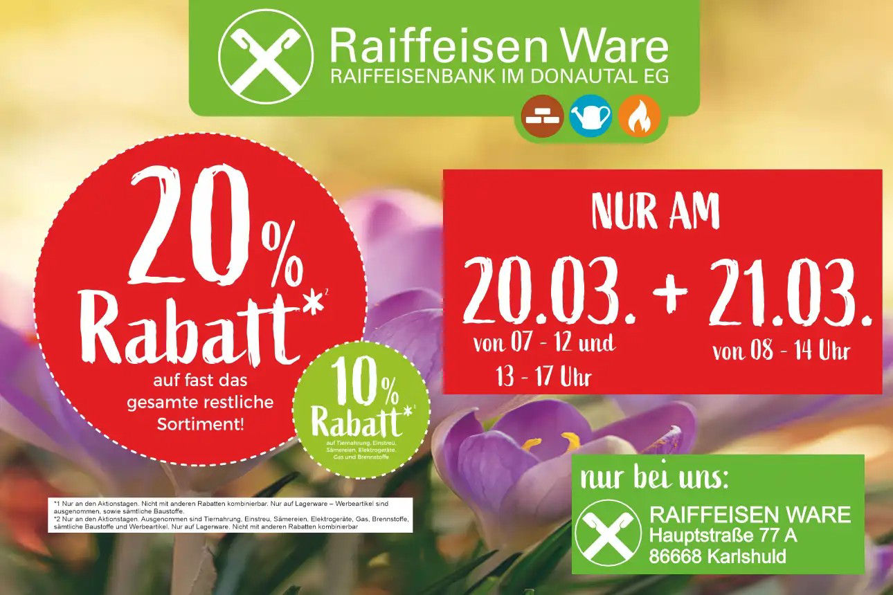 Aktionstage der RAIFFEISEN WARE: 20. und 21. März 2026