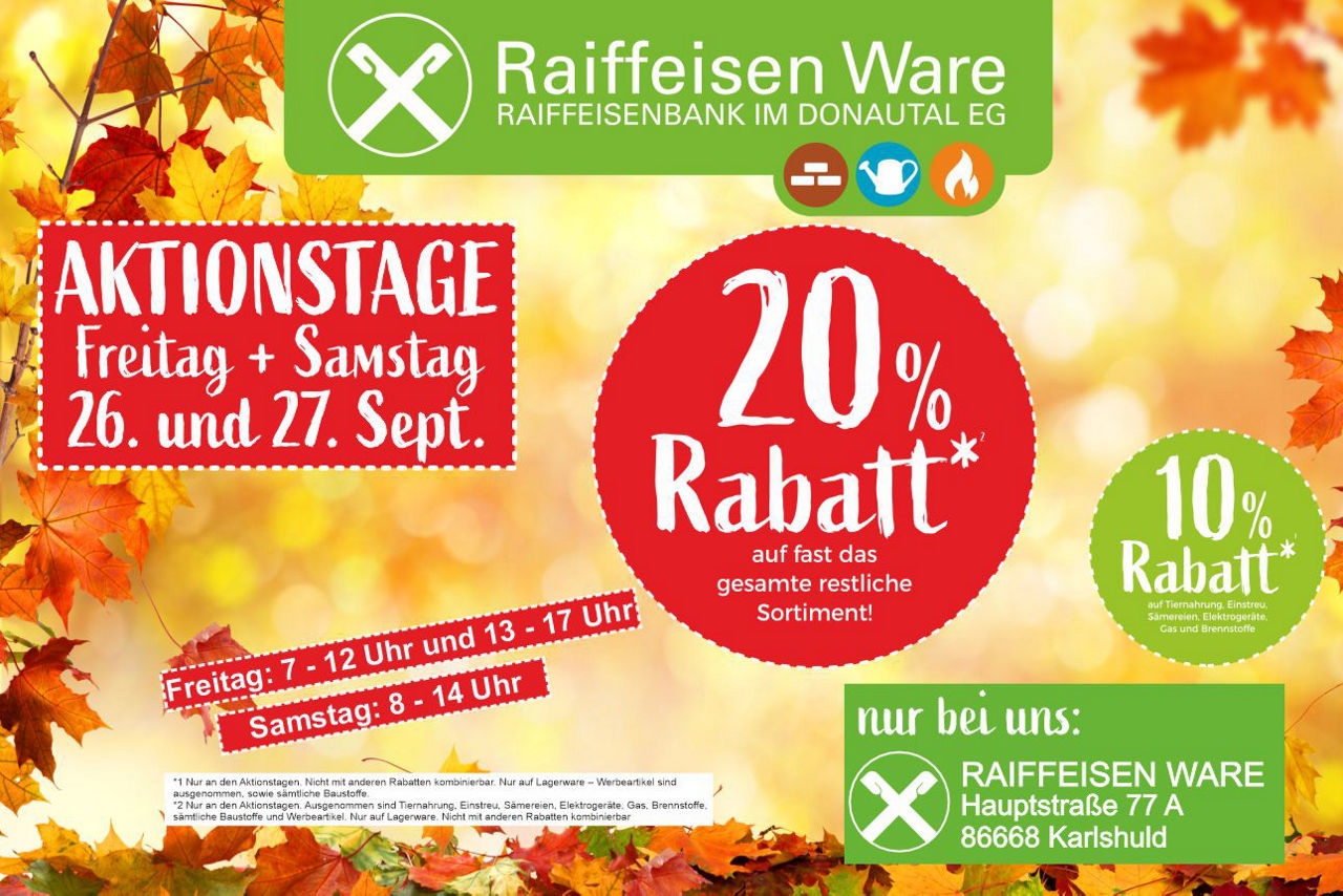Raiffeisen Ware: Aktionstage 26. und 27. September 2025