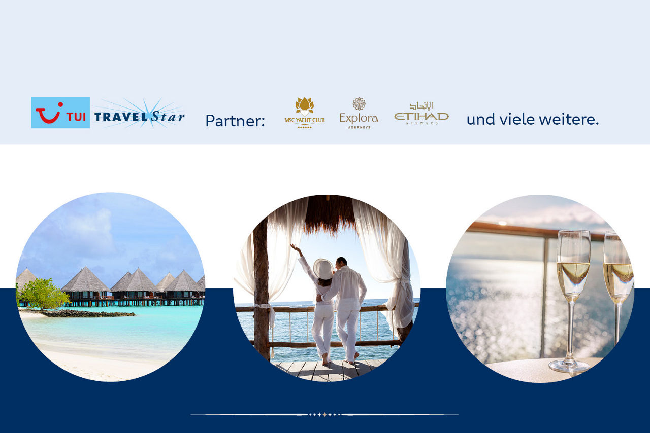 Drei Ausschnitte von Urlaubssituationen