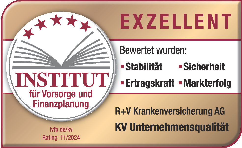 Siegel vom INstitut für Vorsorge und Finanzplanung für R+V Krankenversicherung