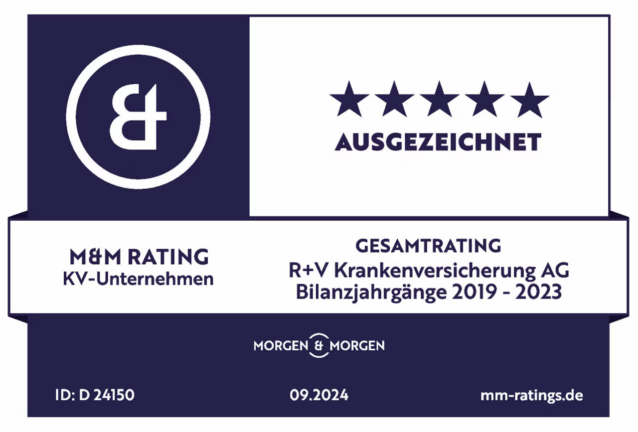 Auszeichnung Gesamtrating R+V Krankenversicherung