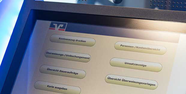 Anzeige der Funktionen auf dem SB-Service Terminal