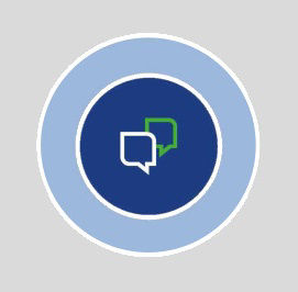 Symbol mit 2 Sprechblasen