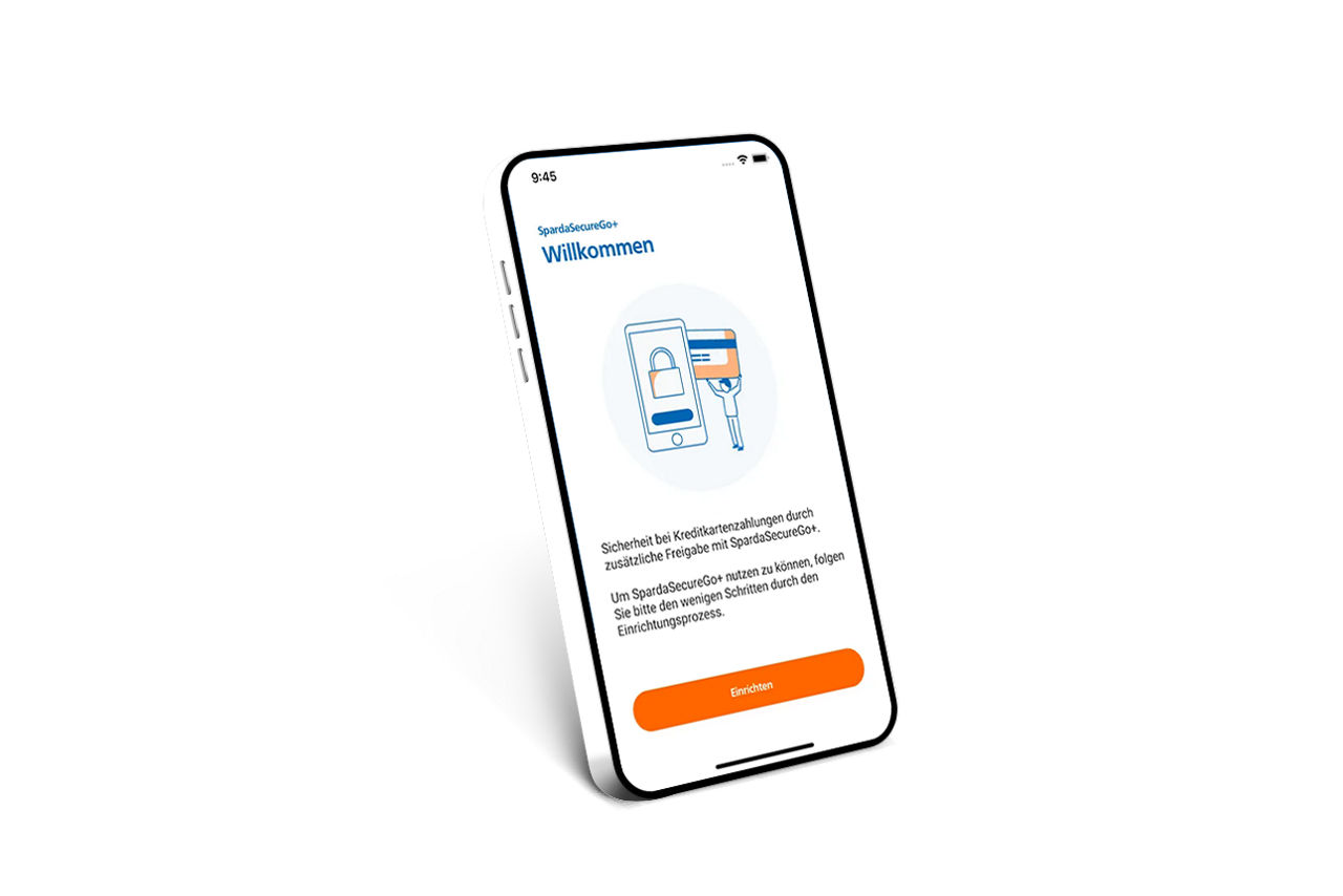 smartphone mit einem Musterscreen der SecureApp