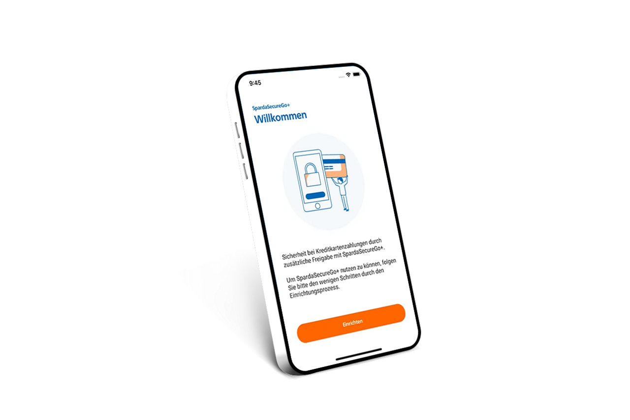 smartphone mit einem Musterscreen der SecureApp