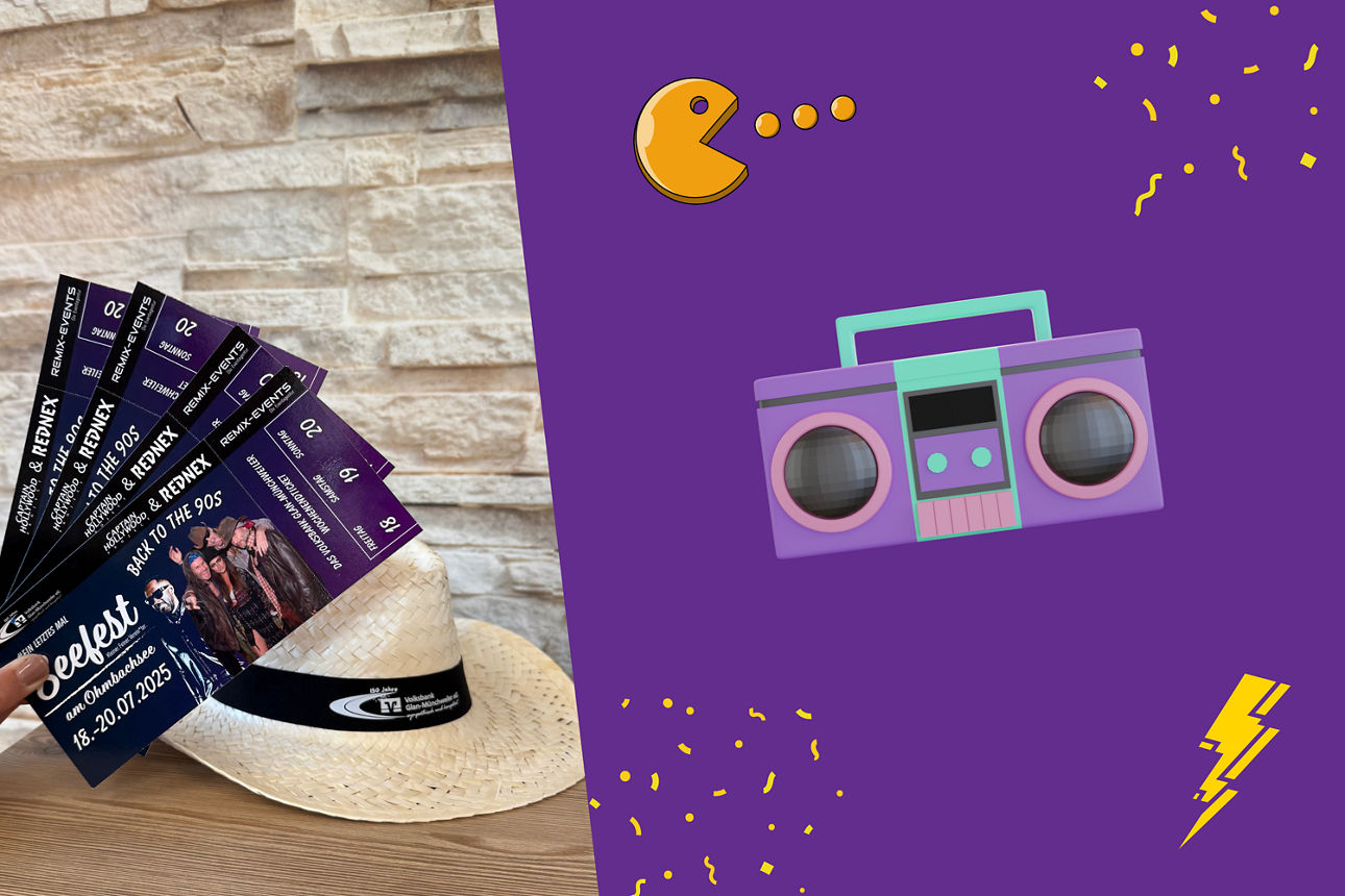 Tickets für das Seefest am Ohmbachsee 2024 in der Hand.