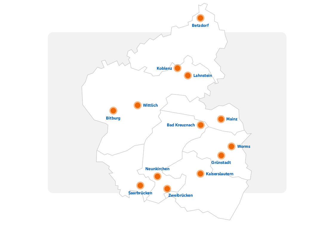 Deutschlandkarte mit allen ViVi Standorten