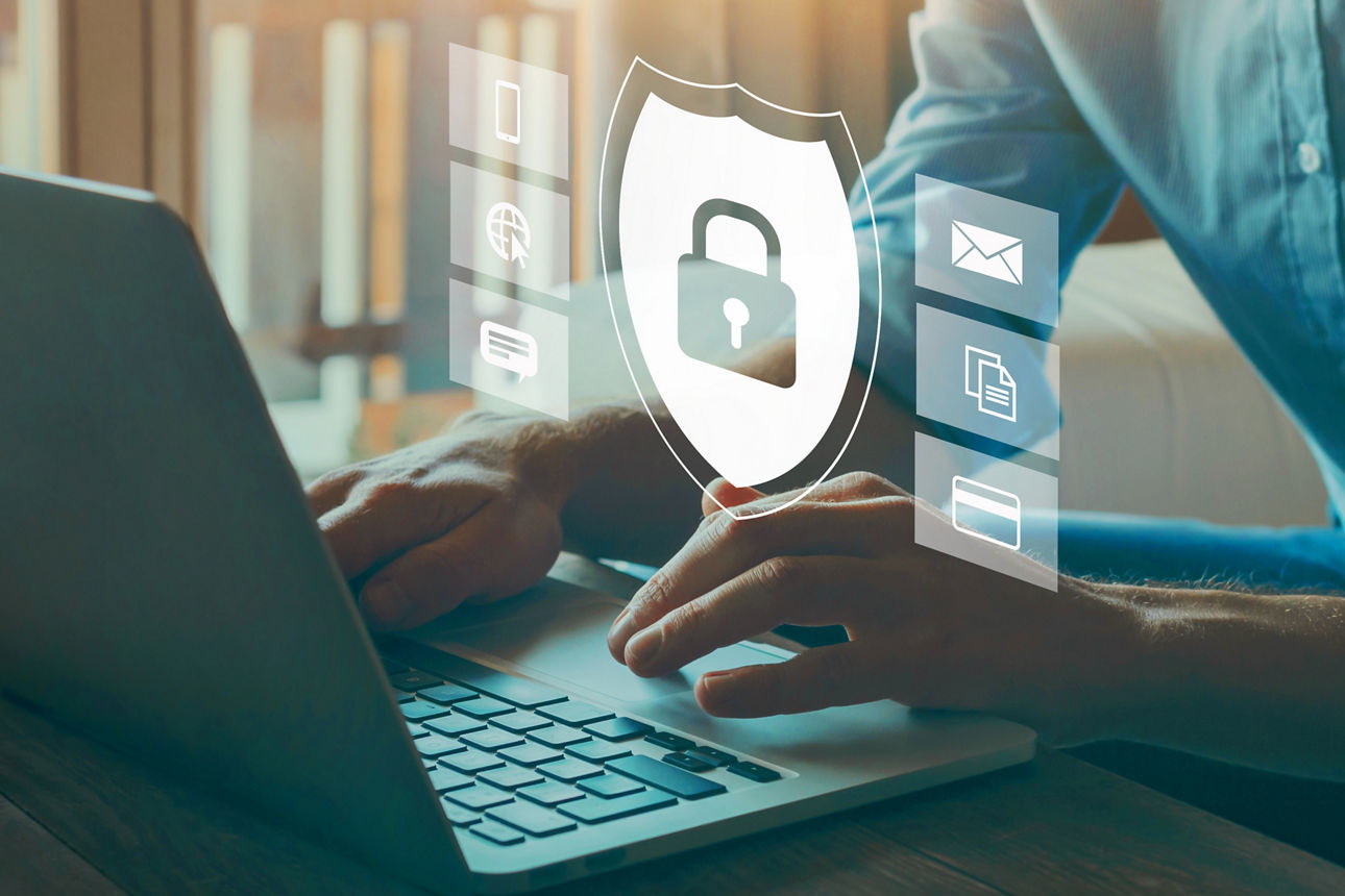 Cybersicherheitskonzept, Online-Datenschutz- und Informationssicherheitskonzept, Schild mit Vorhängeschloss