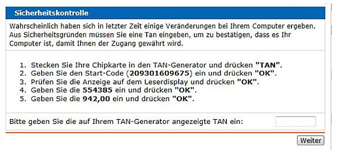 Beispiel 1 Sicherheitsabfrage