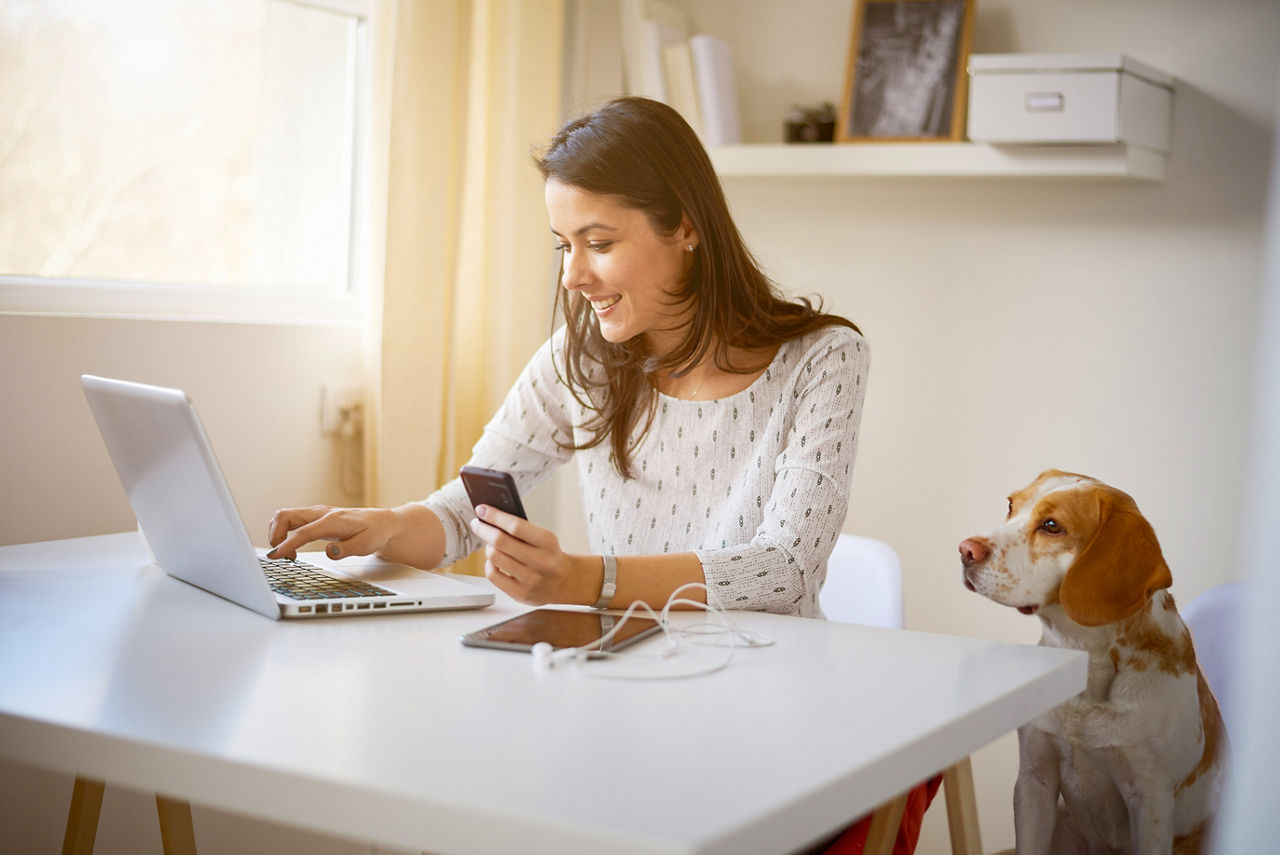 Online-Banking Nutzerin bei Nutzung eines Sm@rt-TAN-Generators