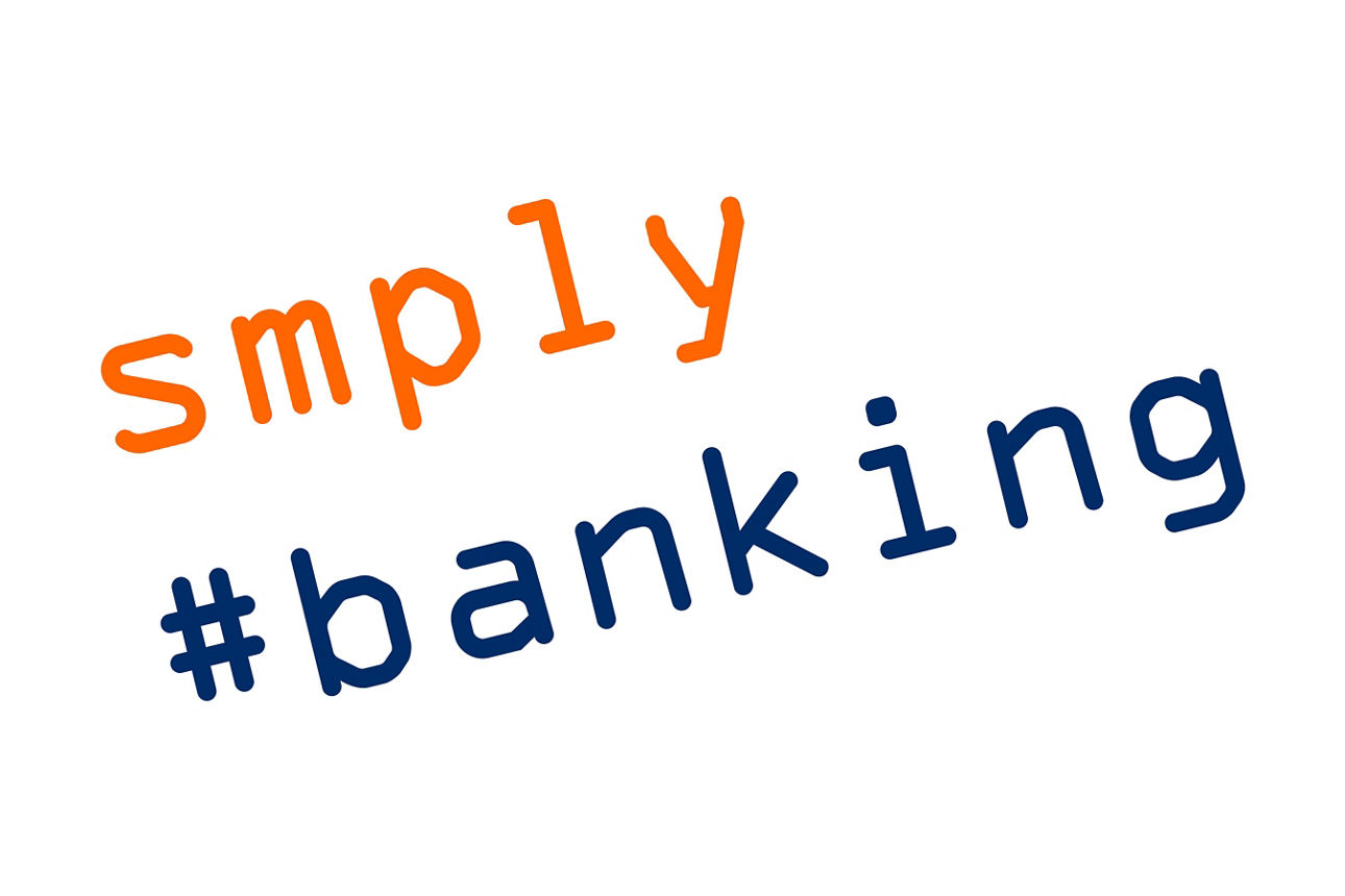 Die Wörter „Simply Banking“ in einer Wortwolke.