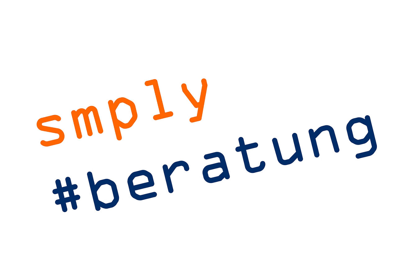 Die Wörter „Simply Beratung“ in einer Wortwolke.