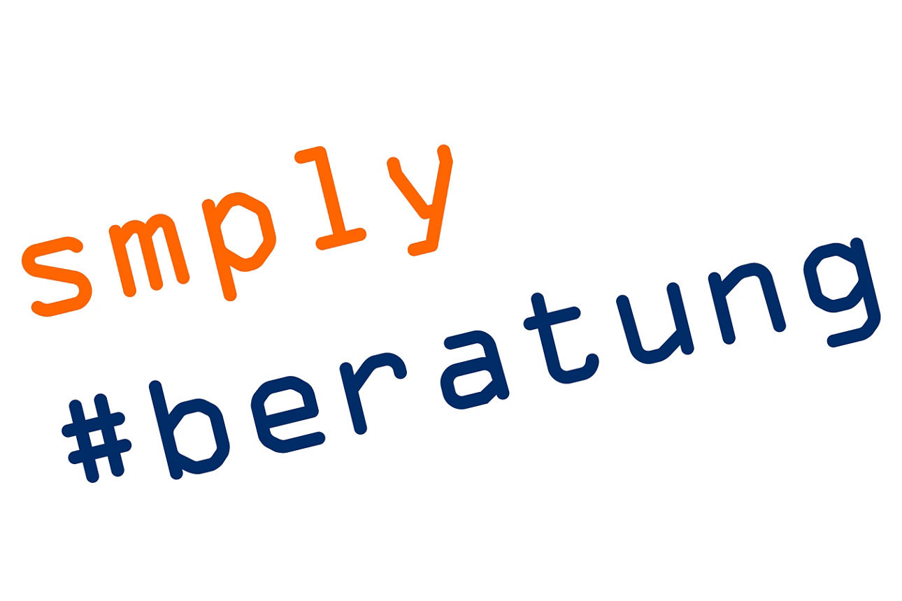 Die Wörter „Simply Beratung“ in einer Wortwolke.