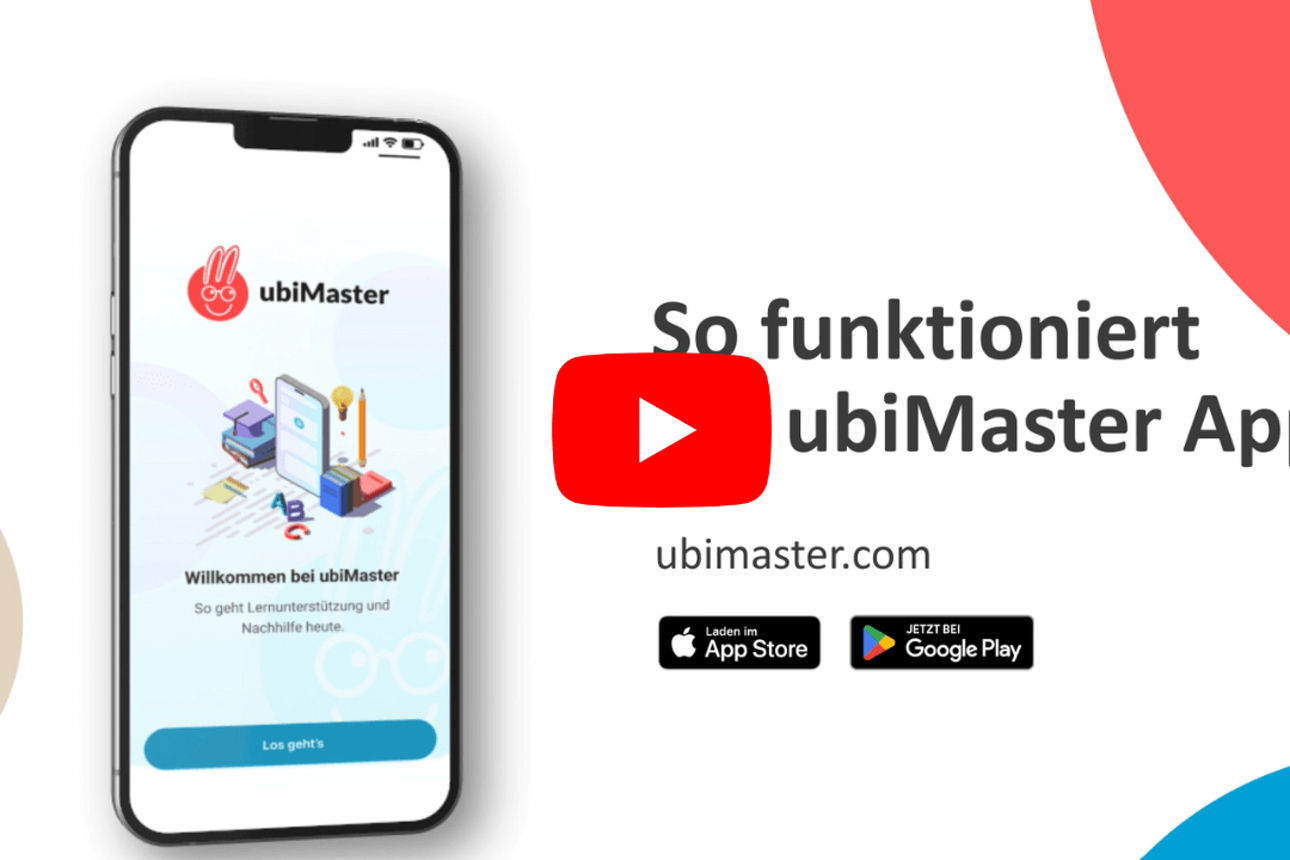 Anzeige Handy mit ubiMaster App und Titel "So funktioniert die ubiMaster App"