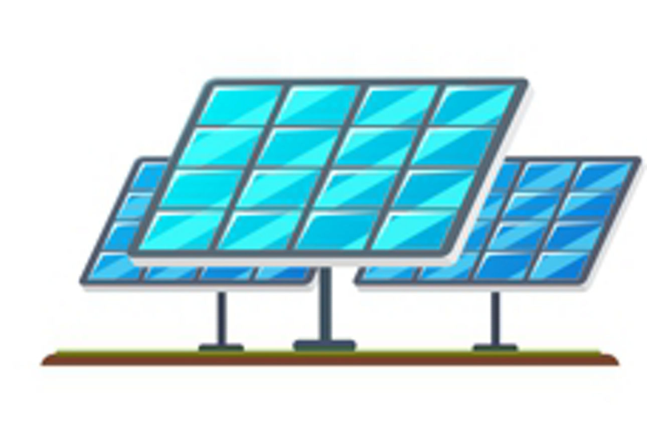 Zeichnung einer Solaranlage mit drei Kollektoren