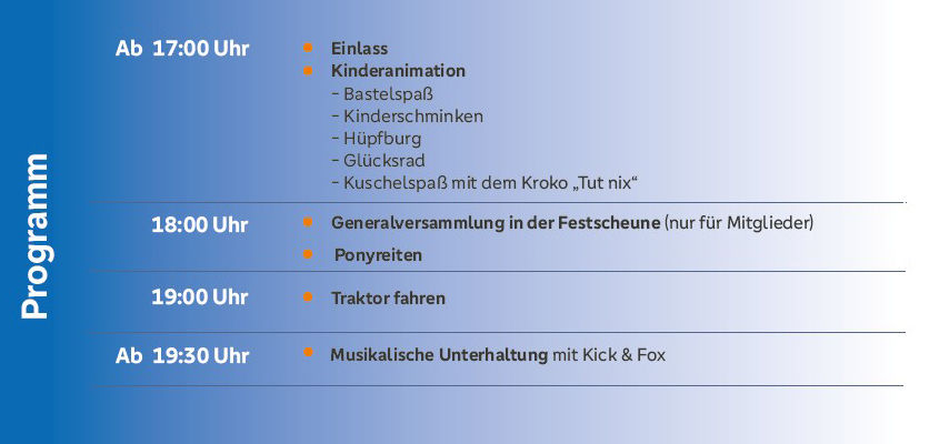 Programm zum Sommerfest 2026 auf dem Etzdorfer Hof