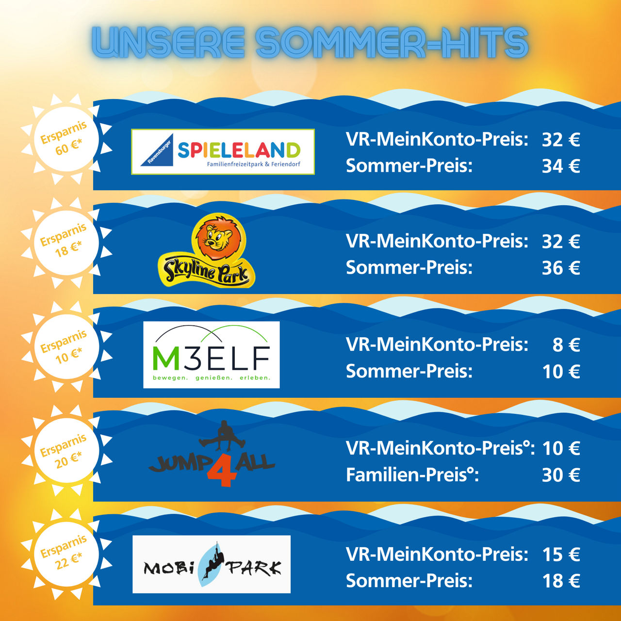 Preisübersicht Sommer-Hits 2025