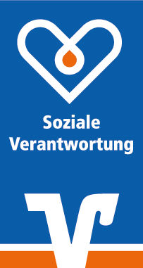 ESG Logo Soziale Verantwortung Volksbank Logo mit Schriftzug Soziale Verantwortung und Pktogramm