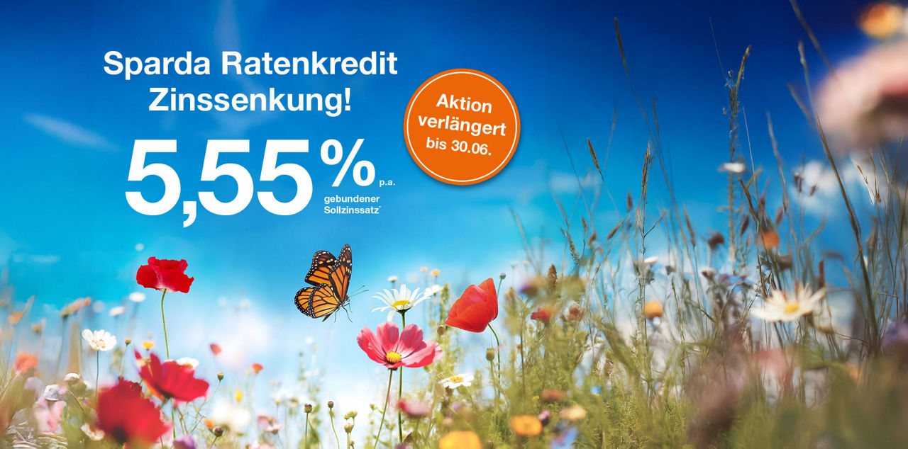 Aktionsmotiv Frühlingskreditaktion mit 5,55 % p.a.