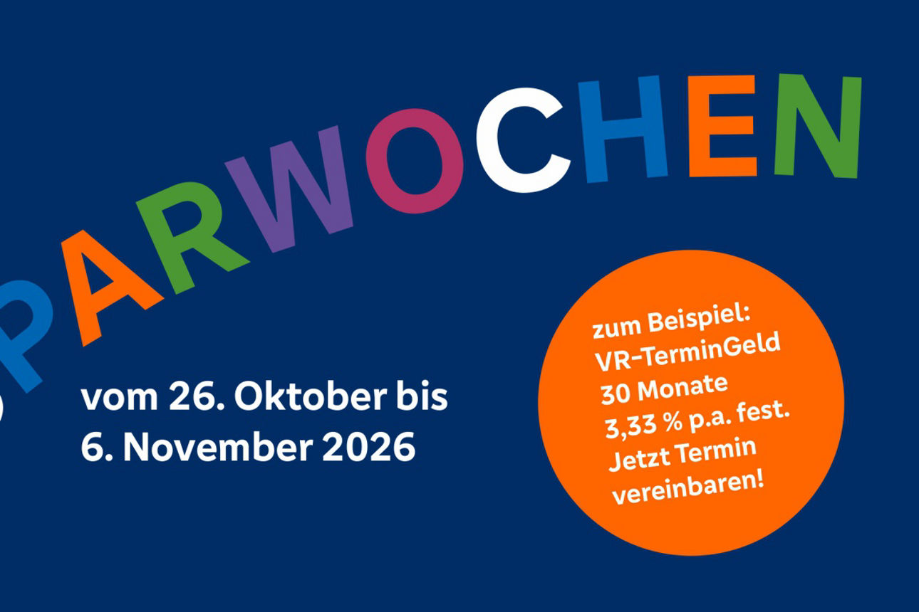 Schriftzug Sparwochen mit Datumsangabe