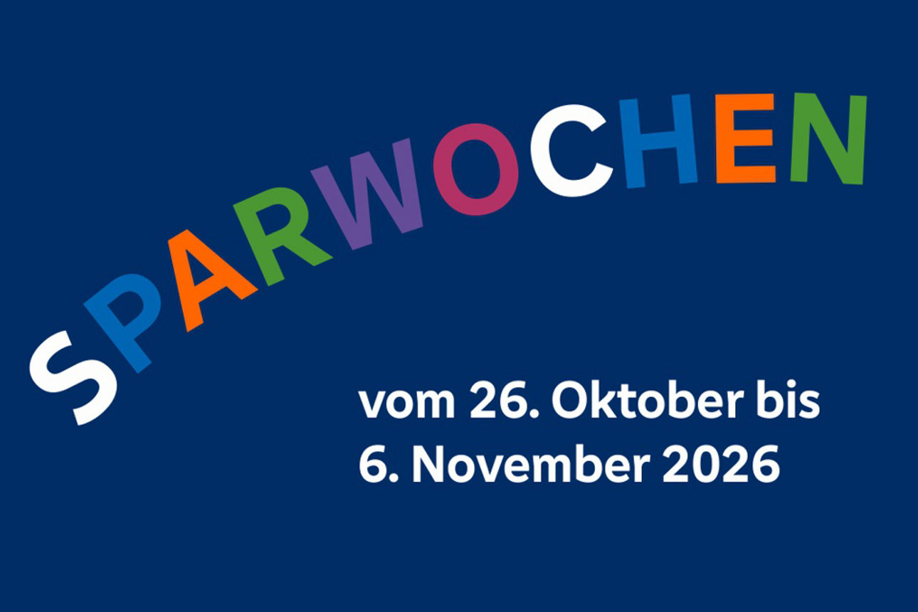 Schriftzug Sparwochen mit Datumsangabe